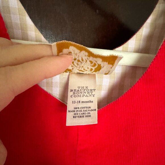 Beaufort Bonnet Red Corduroy Longall / Coverall - 12-18M - Picture 3 of 3